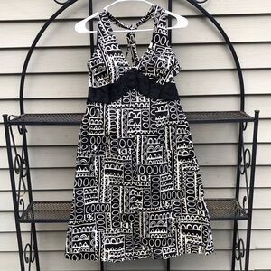 Black and cream Patterned Halter Dress jones newyork 4
